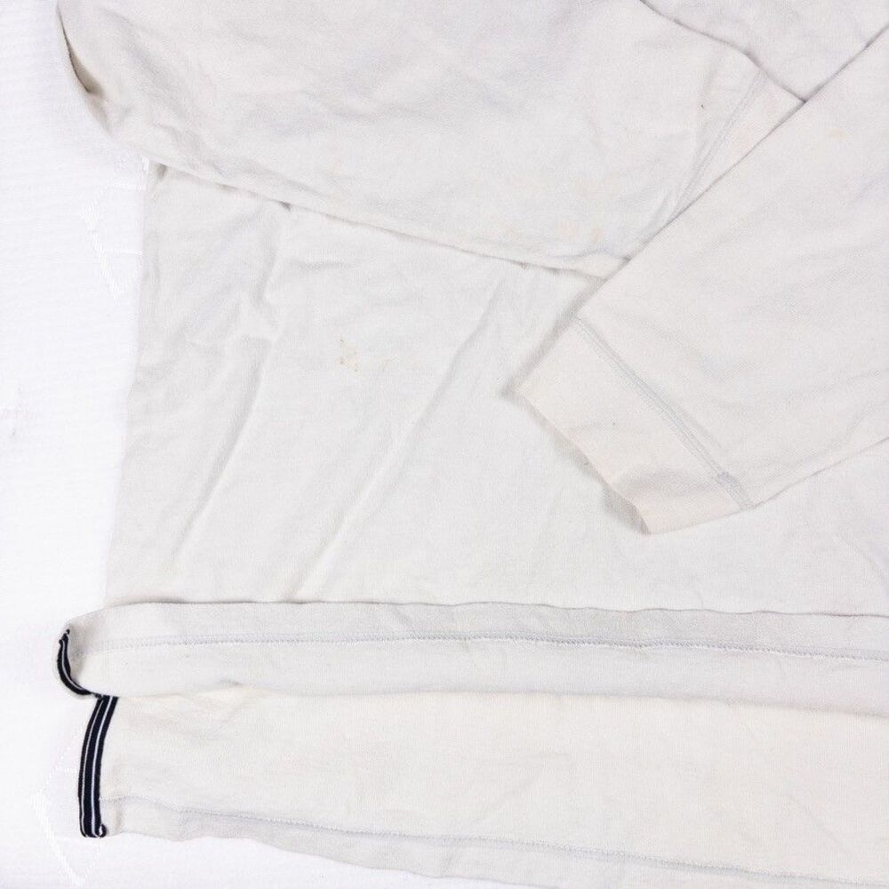 Vintage Y2K Nike Large V-Neck Long Sleeve Pullover Orange White Streetwear Shirt - Picture 6 of 10